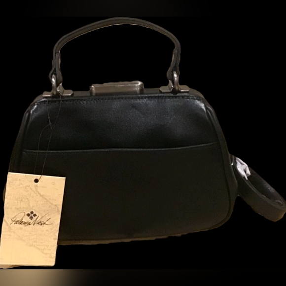 NWT Patricia Nash Gracchi Frame Satchel Black Tooled Floral Leather Crossbody - Picture 6 of 14